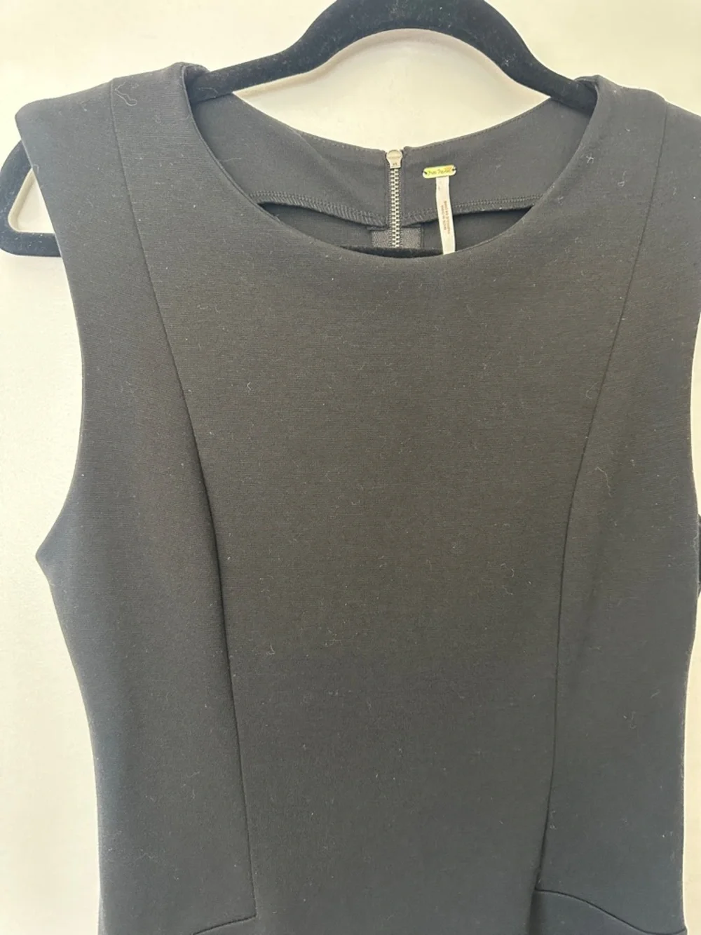 Free People Sleek Black Sleeveless Mini Fit and Flare Dress